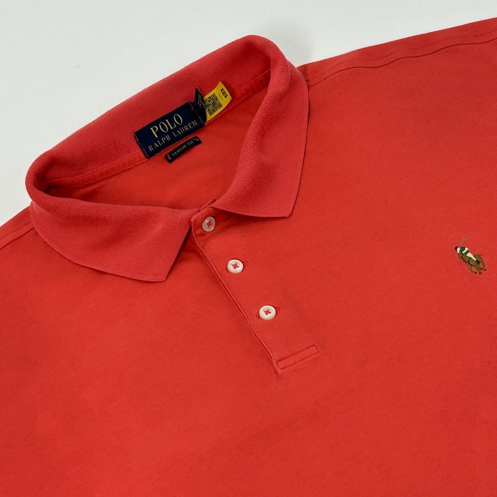 Polo Ralph Lauren Polo Shirt Mens XXL Coral Classic Fit Soft Cotton Flesh Pony